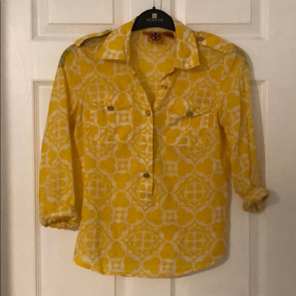 Yellow Tory Burch top